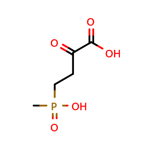 Chemical structure of 4-(Hydroxy(methyl)phosphoryl)-2-oxobutanoic acid , CAS 79778-02-2, AChemBlock X201438