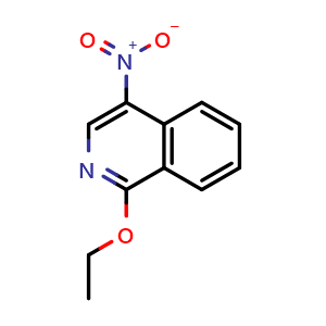 Chemical structure of 1-Ethoxy-4-nitroisoquinoline , CAS 103863-04-3, AChemBlock X201442