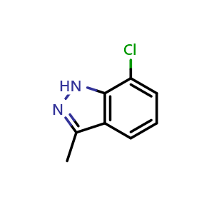 Chemical structure of 7-Chloro-3-methyl-1H-indazole , CAS 1378582-62-7, AChemBlock X201446