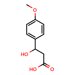 Chemical structure of 3-Hydroxy-3-(4-methoxyphenyl)propanoic acid , CAS 51410-49-2, AChemBlock X201470
