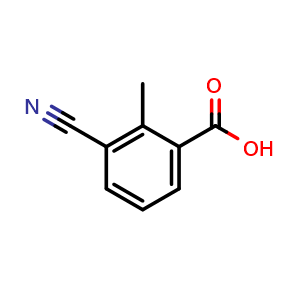 Chemical structure of 3-Cyano-2-methylbenzoic acid , CAS 3843-99-0, AChemBlock X201472