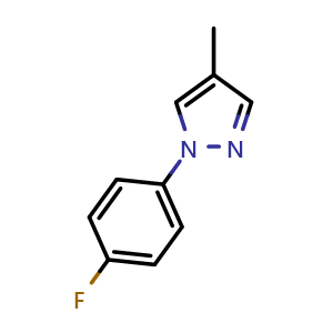 Chemical structure of 1-(4-Fluorophenyl)-4-methyl-1H-pyrazole , CAS 1152719-74-8, AChemBlock X201483
