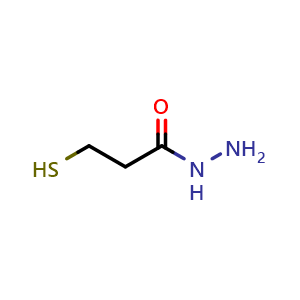 Chemical structure of 3-Mercaptopropanehydrazide , CAS 689-02-1, AChemBlock X201495