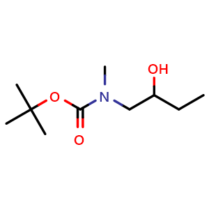 Chemical structure of tert-Butyl (2-hydroxybutyl)(methyl)carbamate , CAS 1889077-30-8, AChemBlock X201507
