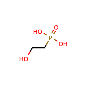 Chemical structure of (2-Hydroxyethyl)phosphonic acid , CAS 22987-21-9, AChemBlock X201509