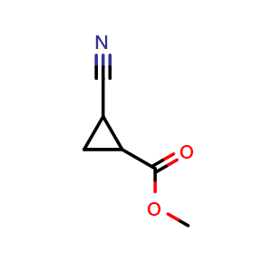 Chemical structure of Methyl 2-cyanocyclopropanecarboxylate , CAS 171055-07-5, AChemBlock X201518