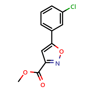 Chemical structure of Methyl 5-(3-chlorophenyl)isoxazole-3-carboxylate , CAS 660417-41-4, AChemBlock X201559