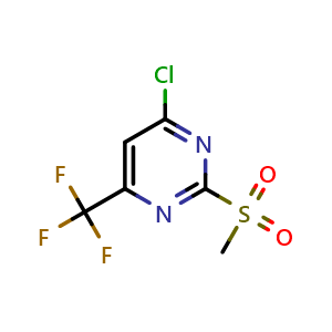 Chemical structure of 4-Chloro-2-(methylsulfonyl)-6-(trifluoromethyl)pyrimidine , CAS 119610-21-8, AChemBlock X201561