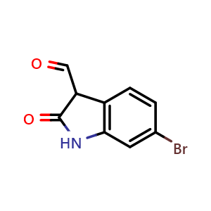 Chemical structure of 6-Bromo -2-oxoindoline-3-carbaldehyde , CAS 99365-41-0, AChemBlock X201565