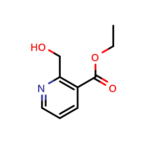 Chemical structure of Ethyl 2-(hydroxymethyl)nicotinate , CAS 1346539-22-7, AChemBlock X201573