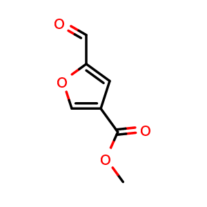Chemical structure of Methyl 5-formylfuran-3-carboxylate , CAS 102169-71-1, AChemBlock X201574
