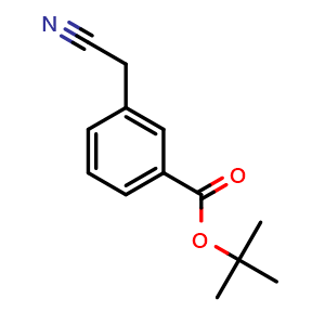 Chemical structure of tert-Butyl 3-(cyanomethyl)benzoate , CAS 1091611-71-0, AChemBlock X201578