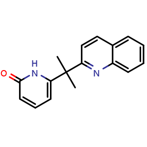 Chemical structure of 6-(2-(Quinolin-2-yl)propan-2-yl)pyridin-2(1H)-one , CAS 2759197-62-9, AChemBlock X201581