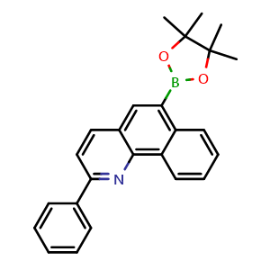 Chemical structure of 2-Phenyl-6-(4,4,5,5-tetramethyl-1,3,2-dioxaborolan-2-yl)benzo[h]quinoline , AChemBlock X201609