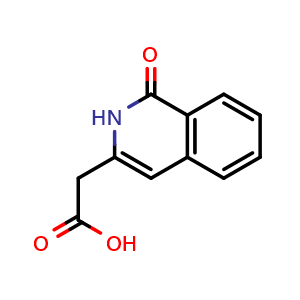 Chemical structure of 2-(1-Oxo-1,2-dihydroisoquinolin-3-yl)acetic acid , CAS 69391-35-1, AChemBlock X201610