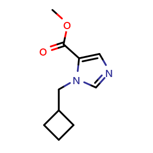 Chemical structure of Methyl 1-(cyclobutylmethyl)-1H-imidazole-5-carboxylate , CAS 2112655-30-6, AChemBlock X201624
