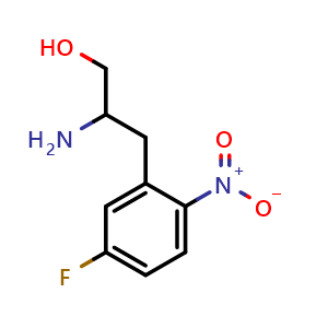 Chemical structure of 2-Amino-3-(5-fluoro-2-nitrophenyl)propan-1-ol , CAS 2228981-66-4, AChemBlock X201643