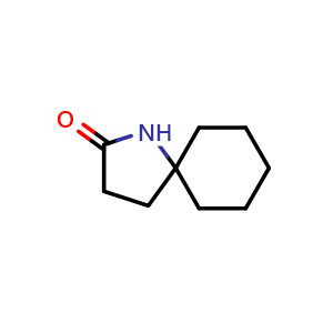 Chemical structure of 1-Azaspiro[4.5]decan-2-one , CAS 5498-74-8, AChemBlock X201650
