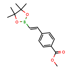 Chemical structure of (E)-Methyl 4-(2-(4,4,5,5-tetramethyl-1,3,2-dioxaborolan-2-yl)vinyl)benzoate , CAS 223919-55-9, AChemBlock X201652