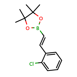 Chemical structure of (E)-2-(2-Chlorostyryl)-4,4,5,5-tetramethyl-1,3,2-dioxaborolane , CAS 1355094-04-0, AChemBlock X201654