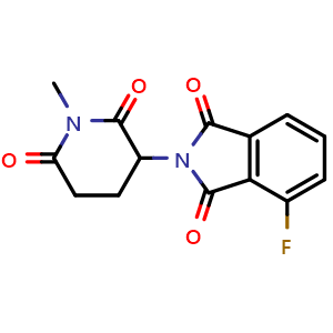 Chemical structure of 4-Fluoro-2-(1-methyl-2,6-dioxopiperidin-3-yl)isoindoline-1,3-dione , CAS 2244520-92-9, AChemBlock X201663