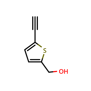 Chemical structure of (5-Ethynylthiophen-2-yl)methanol , CAS 1631739-82-6, AChemBlock X201667