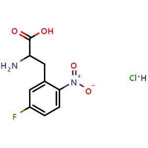 Chemical structure of 2-Amino-3-(5-fluoro-2-nitrophenyl)propanoic acid hydrochloride , CAS 82420-41-5, AChemBlock X201680