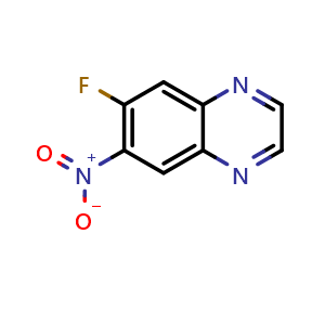 Chemical structure of 6-Fluoro-7-nitroquinoxaline , CAS 113269-08-2, AChemBlock X201689