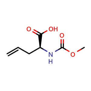Chemical structure of (S)-2-((Methoxycarbonyl)amino)pent-4-enoic acid , CAS 1007880-15-0, AChemBlock X201697