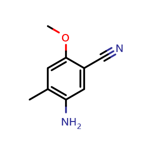 Chemical structure of 5-Amino-2-methoxy-4-methylbenzonitrile , CAS 2122548-84-7, AChemBlock X201709