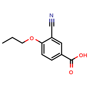 Chemical structure of 3-Cyano-4-propoxybenzoic acid , CAS 1220973-98-7, AChemBlock X201724