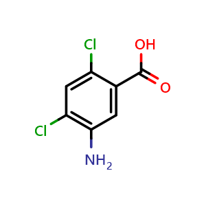 Chemical structure of 5-Amino-2,4-dichlorobenzoic acid , CAS 19861-63-3, AChemBlock X201731