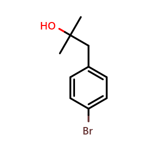 Chemical structure of 1-(4-Bromophenyl)-2-methylpropan-2-ol , CAS 57469-91-7, AChemBlock X201747