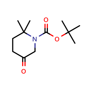 Chemical structure of tert-Butyl 2,2-dimethyl-5-oxopiperidine-1-carboxylate , CAS 1894533-96-0, AChemBlock X201750