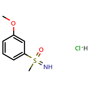 Chemical structure of Imino(3-methoxyphenyl)(methyl)-l6-sulfanone hydrochloride , CAS 2174002-44-7, AChemBlock X201760