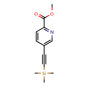 Chemical structure of Methyl 5-((trimethylsilyl)ethynyl)picolinate , CAS 216444-02-9, AChemBlock X201762