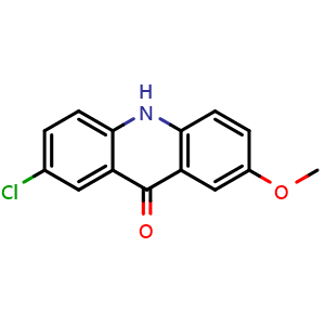 Chemical structure of 2-Chloro-7-methoxyacridin-9(10H)-one , CAS 857612-88-5, AChemBlock X201764