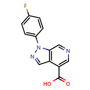 Chemical structure of 1-(4-Fluorophenyl)-1H-pyrazolo[3,4-c]pyridine-4-carboxylic acid , CAS 1220165-92-3, AChemBlock X201781