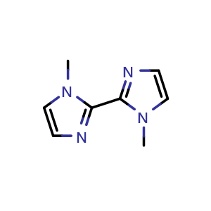Chemical structure of 1,1'-Dimethyl-1H,1'H-2,2'-biimidazole , CAS 37570-94-8, AChemBlock X201798