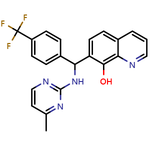 7-(((4-Methylpyrimidin-2-yl)amino)(4-(trifluoromethyl)phenyl)methyl)quinolin-8-ol