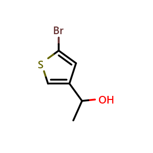 Chemical structure of 1-(5-Bromothiophen-3-yl)ethanol , CAS 1594872-82-8, AChemBlock X201815