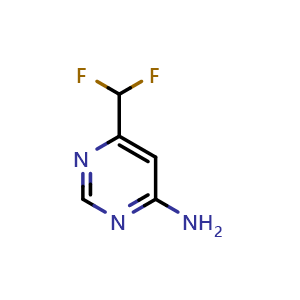 Chemical structure of 6-(Difluoromethyl)pyrimidin-4-amine , CAS 1706464-15-4, AChemBlock X201820