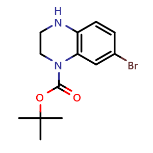 Chemical structure of tert-Butyl 7-bromo-3,4-dihydroquinoxaline-1(2H)-carboxylate , CAS 1781570-26-0, AChemBlock X201824