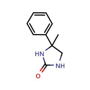 Chemical structure of 4-Methyl-4-phenylimidazolidin-2-one , CAS 5062-77-1, AChemBlock X201827
