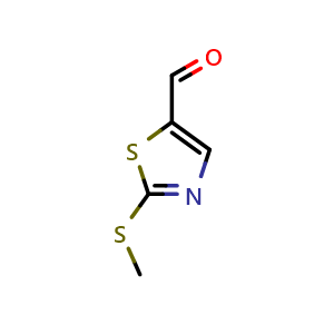 Chemical structure of 2-(Methylthio)thiazole-5-carbaldehyde , CAS 95453-55-7, AChemBlock X201834