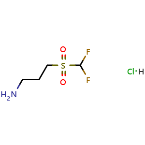 Chemical structure of 3-((Difluoromethyl)sulfonyl)propan-1-amine hydrochloride , CAS 2490400-70-7, AChemBlock X201838
