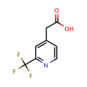 Chemical structure of 2-(2-(Trifluoromethyl)pyridin-4-yl)acetic acid , CAS 1008737-00-5, AChemBlock X201859