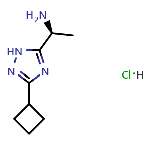 Chemical structure of (S)-1-(3-Cyclobutyl-1H-1,2,4-triazol-5-yl)ethanamine hydrochloride , CAS 3026596-58-4, AChemBlock X201915