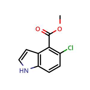 Chemical structure of Methyl 5-chloro-1H-indole-4-carboxylate , CAS 1427377-07-8, AChemBlock X201918