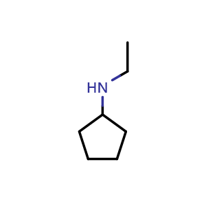 Chemical structure of N-Ethylcyclopentanamine , CAS 45592-46-9, AChemBlock X201920